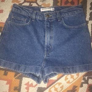 American Apparel high waisted jean shorts